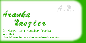 aranka maszler business card